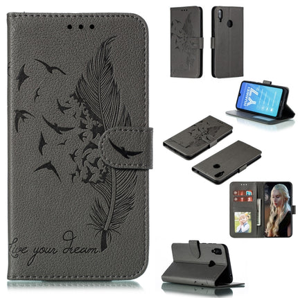 Feather Pattern Litchi Texture Horizontal Flip Leather Case with Wallet & Holder & Card Slots, For Huawei Y5 (2019) / Honor 8S, For Huawei Y6 (2019) / Honor Play 8A, For Huawei Y7 (2019), For Huawei Y9 (2019)