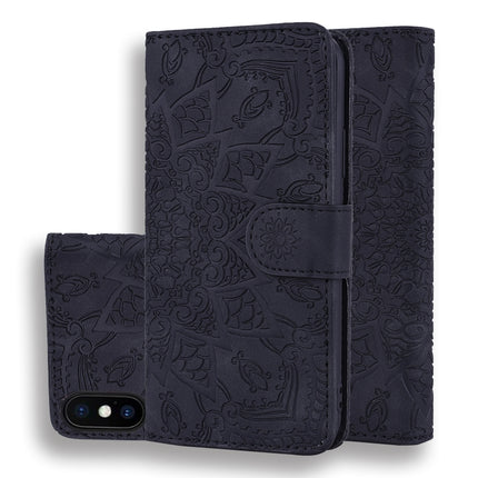 Calf Pattern Double Folding Design Embossed Leather Case with Wallet & Holder & Card Slots, For iPhone SE 2020 & 8 & 7, for iPhone XS / X, for iPhone 11 (6.1 inch), for iPhone 11 Pro (5.8 inch)