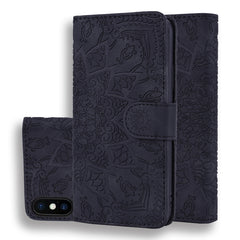 Calf Pattern Double Folding Design Embossed Leather Case with Wallet & Holder & Card Slots, For iPhone SE 2020 & 8 & 7, for iPhone 8 Plus & 7 Plus, for iPhone XS / X, for iPhone XR, for iPhone XS Max, for iPhone 11 (6.1 inch)