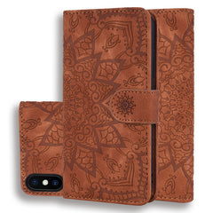 Calf Pattern Double Folding Design Embossed Leather Case with Wallet & Holder & Card Slots, For iPhone SE 2020 & 8 & 7, for iPhone 8 Plus & 7 Plus, for iPhone XS / X, for iPhone XR, for iPhone XS Max, for iPhone 11 (6.1 inch)