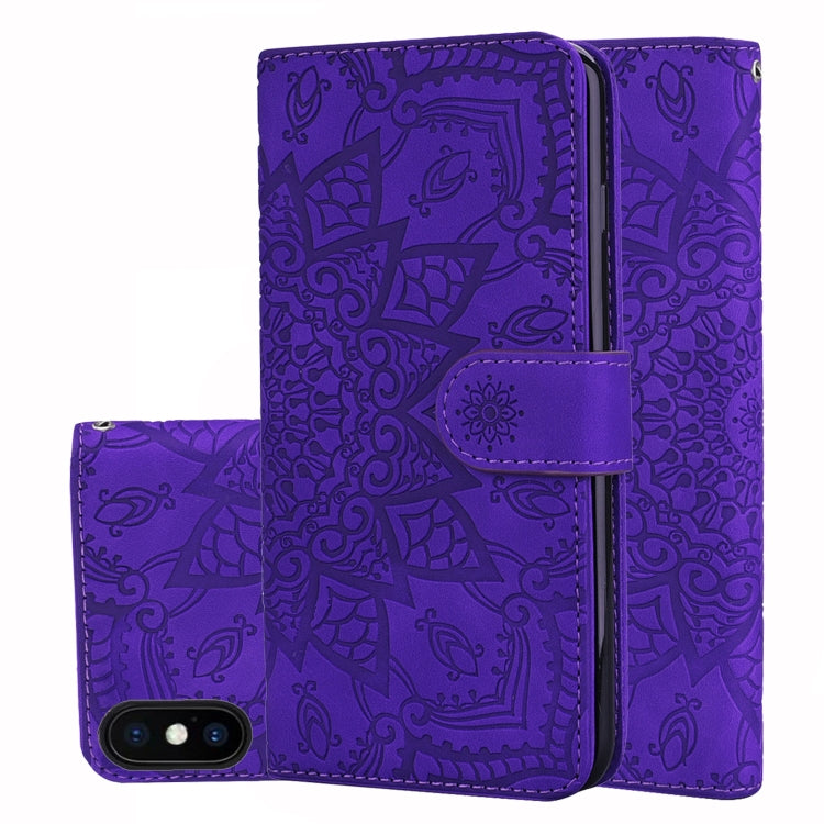 Calf Pattern Double Folding Design Embossed Leather Case with Wallet & Holder & Card Slots, For iPhone SE 2020 & 8 & 7, for iPhone XS / X, for iPhone 11 (6.1 inch), for iPhone 11 Pro (5.8 inch)