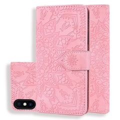 Calf Pattern Double Folding Design Embossed Leather Case with Wallet & Holder & Card Slots, For iPhone SE 2020 & 8 & 7, for iPhone 8 Plus & 7 Plus, for iPhone XS / X, for iPhone XR, for iPhone XS Max, for iPhone 11 (6.1 inch)