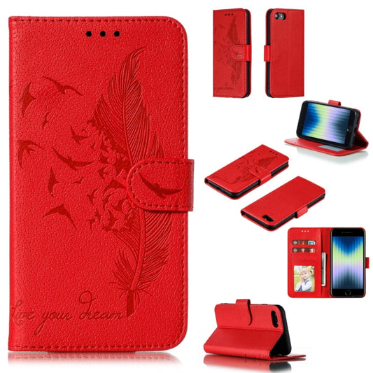 Feather Pattern Litchi Texture Horizontal Flip Leather Case with Wallet & Holder & Card Slots, For iPhone SE 2022 / SE 2020 / 8 / 7, For iPhone 7 Plus / 8 Plus, For iPhone 11 Pro, For iPhone 11, For iPhone 11 Pro Max, For iPhone XS /X