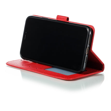 Horizontale Klapphülle aus Leder mit Federmuster und Litschi-Textur, mit Geldbörse, Halter und Kartenfächern, für iPhone XR, für iPhone XS Max