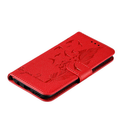 Feather Pattern Litchi Texture Horizontal Flip Leather Case with Wallet & Holder & Card Slots, For Galaxy A40, For Galaxy A50, For Galaxy A60, For Galaxy A70