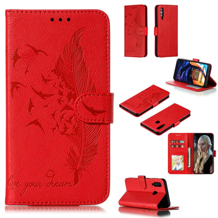 Feather Pattern Litchi Texture Horizontal Flip Leather Case with Wallet & Holder & Card Slots, For Galaxy A40, For Galaxy A50, For Galaxy A60, For Galaxy A70