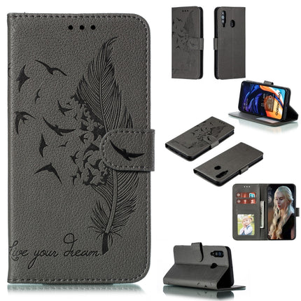 Feather Pattern Litchi Texture Horizontal Flip Leather Case with Wallet & Holder & Card Slots, For Galaxy A40, For Galaxy A50, For Galaxy A60, For Galaxy A70