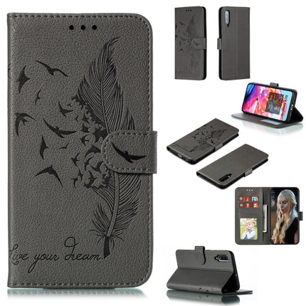 Feather Pattern Litchi Texture Horizontal Flip Leather Case with Wallet & Holder & Card Slots, For Galaxy A40, For Galaxy A50, For Galaxy A60, For Galaxy A70