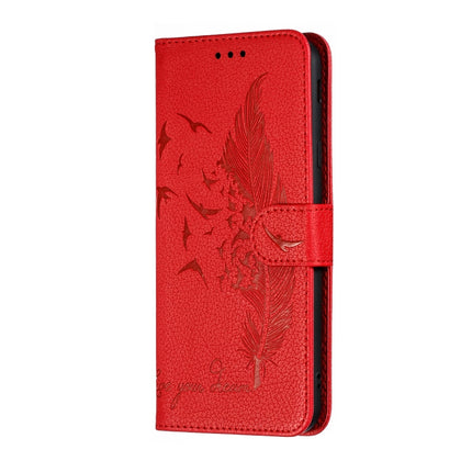 Feather Pattern Litchi Texture Horizontal Flip Leather Case with Wallet & Holder & Card Slots, For Galaxy J4+, For Galaxy J6+, For Galaxy J4 (2018), For Galaxy J6 (2018)