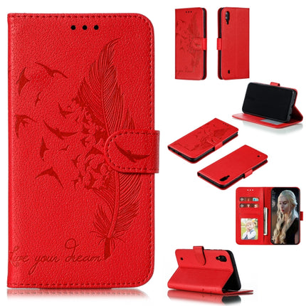 Feather Pattern Litchi Texture Horizontal Flip Leather Case with Wallet & Holder & Card Slots, For Galaxy M10, For Galaxy M20, For Galaxy M30, For Galaxy Note9