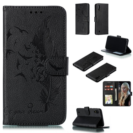 Feather Pattern Litchi Texture Horizontal Flip Leather Case with Wallet & Holder & Card Slots, For Galaxy M10, For Galaxy M20, For Galaxy M30, For Galaxy Note9
