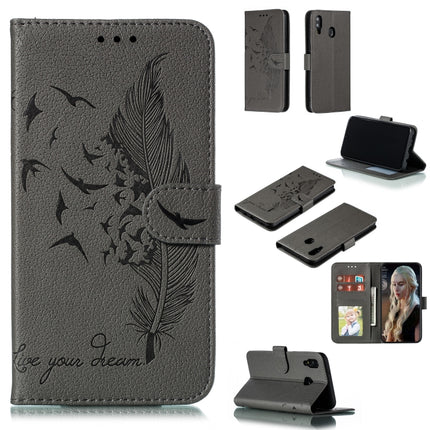 Feather Pattern Litchi Texture Horizontal Flip Leather Case with Wallet & Holder & Card Slots, For Galaxy M10, For Galaxy M20, For Galaxy M30, For Galaxy Note9