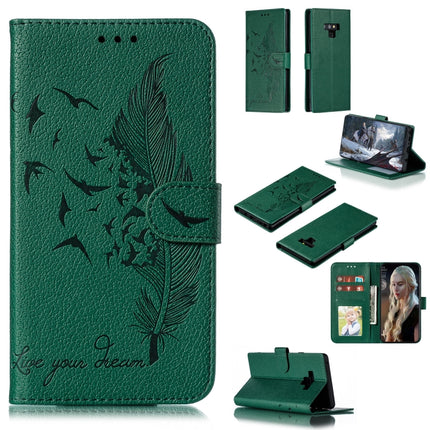 Feather Pattern Litchi Texture Horizontal Flip Leather Case with Wallet & Holder & Card Slots, For Galaxy M10, For Galaxy M20, For Galaxy M30, For Galaxy Note9
