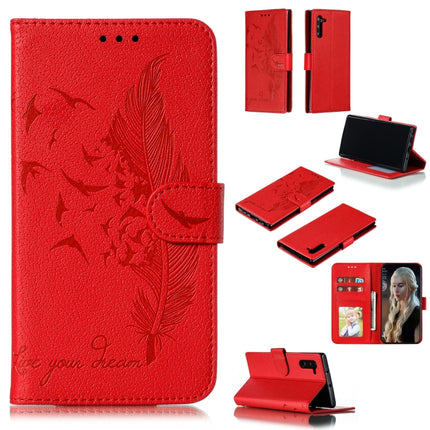 Feather Pattern Litchi Texture Horizontal Flip Leather Case with Wallet & Holder & Card Slots, For Galaxy Note 10, For Galaxy Note 10 +, For Galaxy S9, For Galaxy S9+