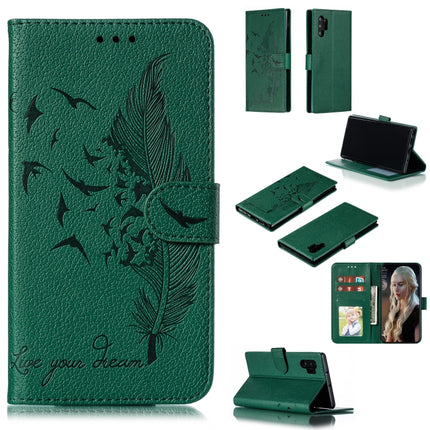 Feather Pattern Litchi Texture Horizontal Flip Leather Case with Wallet & Holder & Card Slots, For Galaxy Note 10, For Galaxy Note 10 +, For Galaxy S9, For Galaxy S9+