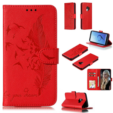 Feather Pattern Litchi Texture Horizontal Flip Leather Case with Wallet & Holder & Card Slots, For Galaxy Note 10, For Galaxy Note 10 +, For Galaxy S9, For Galaxy S9+