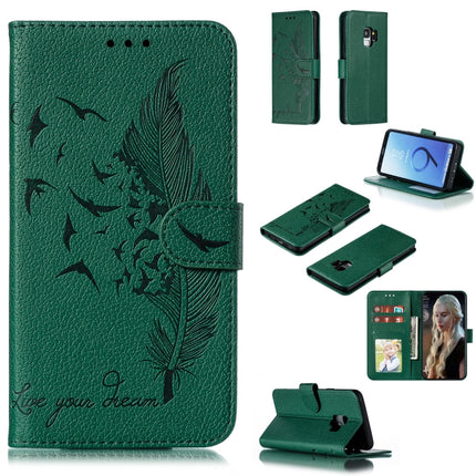Feather Pattern Litchi Texture Horizontal Flip Leather Case with Wallet & Holder & Card Slots, For Galaxy Note 10, For Galaxy Note 10 +, For Galaxy S9, For Galaxy S9+