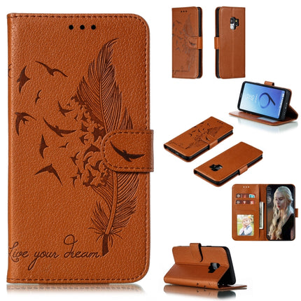 Feather Pattern Litchi Texture Horizontal Flip Leather Case with Wallet & Holder & Card Slots, For Galaxy Note 10, For Galaxy Note 10 +, For Galaxy S9, For Galaxy S9+