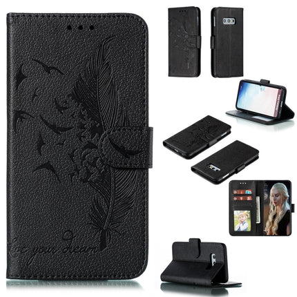 Feather Pattern Litchi Texture Horizontal Flip Leather Case with Wallet & Holder & Card Slots, For Galaxy S10, For Galaxy S10 5G, For Galaxy S10e, For Galaxy S10+