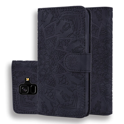 Calf Pattern Double Folding Design Embossed Leather Case with Wallet & Holder & Card Slots, for Galaxy A5 (2018) / A8 (2018), for Galaxy A6 (2018), for Galaxy J8 (2018) / A6+ (2018), for Galaxy A7 (2018), for Galaxy A9 (2018), for Galaxy M10 / A10     ...