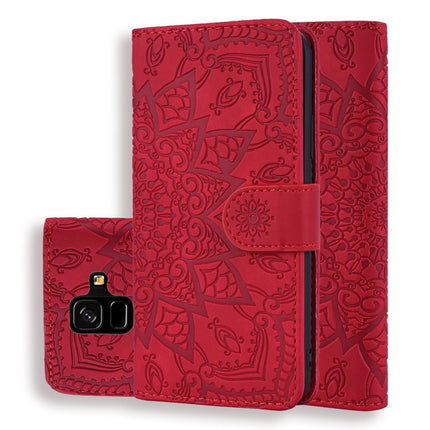 Calf Pattern Double Folding Design Embossed Leather Case with Wallet & Holder & Card Slots, for Galaxy A5 (2018) / A8 (2018), for Galaxy A6 (2018), for Galaxy J8 (2018) / A6+ (2018), for Galaxy A7 (2018), for Galaxy A9 (2018), for Galaxy M10 / A10     ...