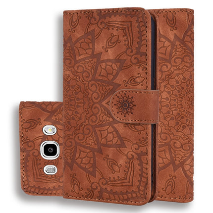 Calf Pattern Double Folding Design Embossed Leather Case with Wallet & Holder & Card Slots, for Galaxy A5 (2018) / A8 (2018), for Galaxy A6 (2018), for Galaxy J8 (2018) / A6+ (2018), for Galaxy A7 (2018), for Galaxy A9 (2018), for Galaxy M10 / A10     ...