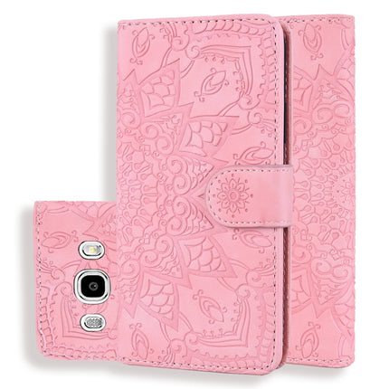 Calf Pattern Double Folding Design Embossed Leather Case with Wallet & Holder & Card Slots, for Galaxy A5 (2018) / A8 (2018), for Galaxy A6 (2018), for Galaxy J8 (2018) / A6+ (2018), for Galaxy A7 (2018), for Galaxy A9 (2018), for Galaxy M10 / A10     ...