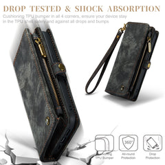 CaseMe-008 Abnehmbare multifunktionale horizontale Klapphülle aus Leder mit Kartenfach und -halter, Reißverschluss-Geldbörse und Bilderrahmen, für iPhone 11 Pro, für iPhone 11, für iPhone 11 Pro Max