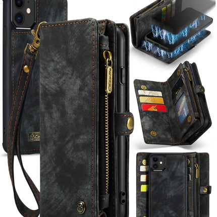 CaseMe-008 Detachable Multifunctional Horizontal Flip Leather Case with Card Slot & Holder & Zipper Wallet & Photo Frame
