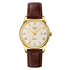 Women Style Silver Face Brown Strap
