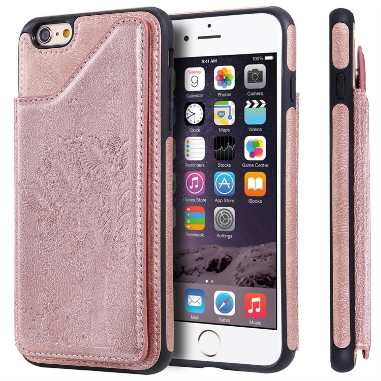 Cat Tree Embossing Pattern Shockproof Protective Case with Card Slots & Photo Frame, For iPhone 6 Plus, For iPhone 6, For iPhone 7 / 8, For iPhone 7 Plus / 8 Plus