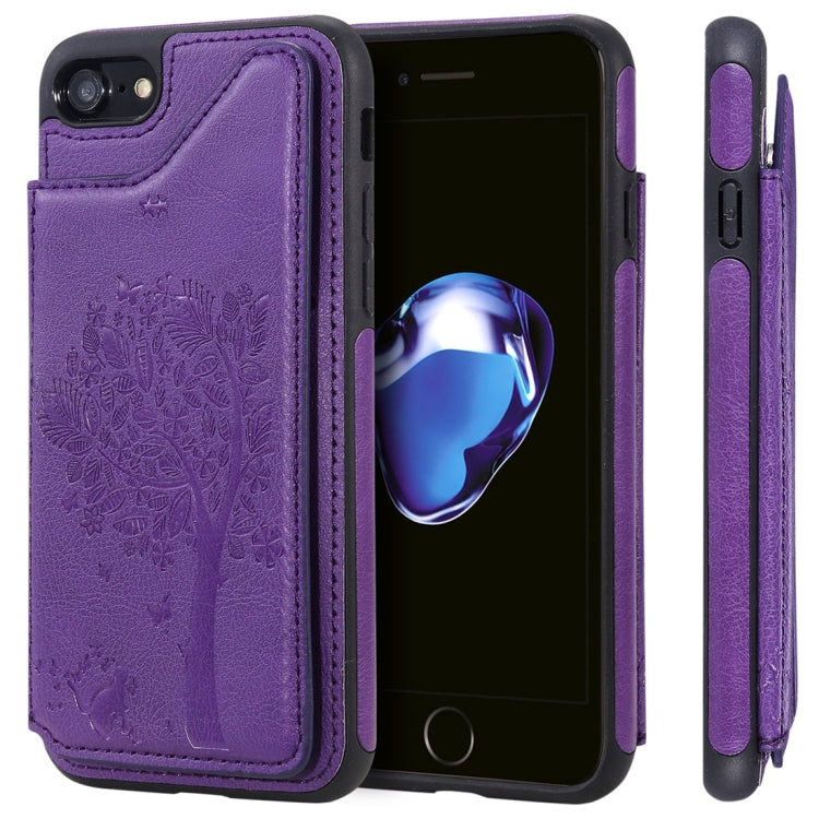 Cat Tree Embossing Pattern Shockproof Protective Case with Card Slots & Photo Frame, For iPhone 6 Plus, For iPhone 6, For iPhone 7 / 8, For iPhone 7 Plus / 8 Plus