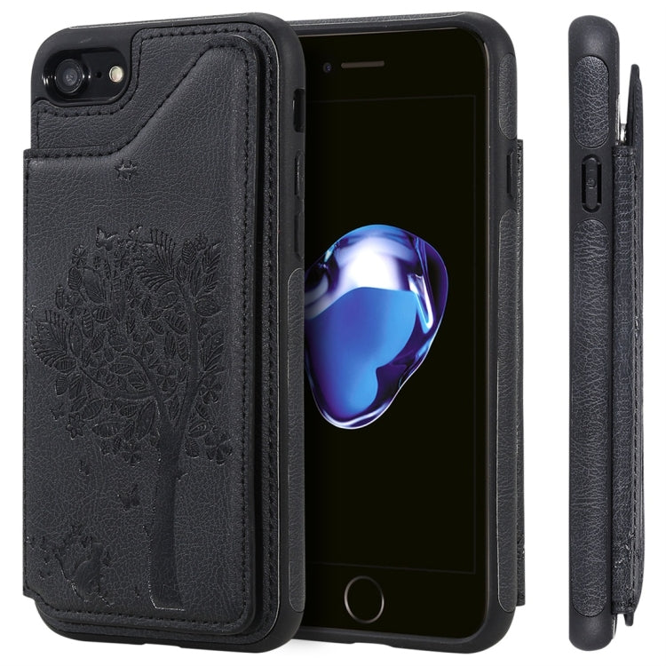 Cat Tree Embossing Pattern Shockproof Protective Case with Card Slots & Photo Frame, For iPhone 6 Plus, For iPhone 6, For iPhone 7 / 8, For iPhone 7 Plus / 8 Plus