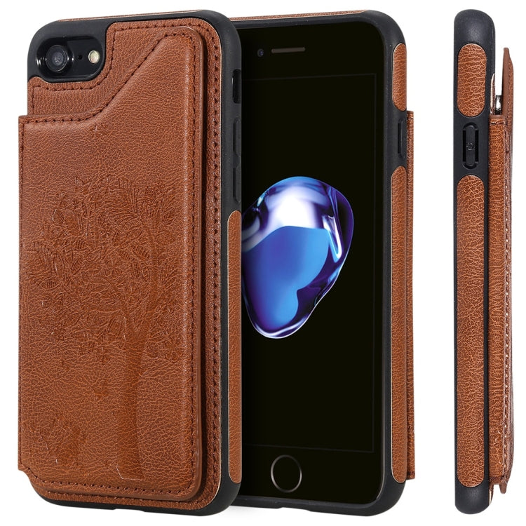 Cat Tree Embossing Pattern Shockproof Protective Case with Card Slots & Photo Frame, For iPhone 6 Plus, For iPhone 6, For iPhone 7 / 8, For iPhone 7 Plus / 8 Plus