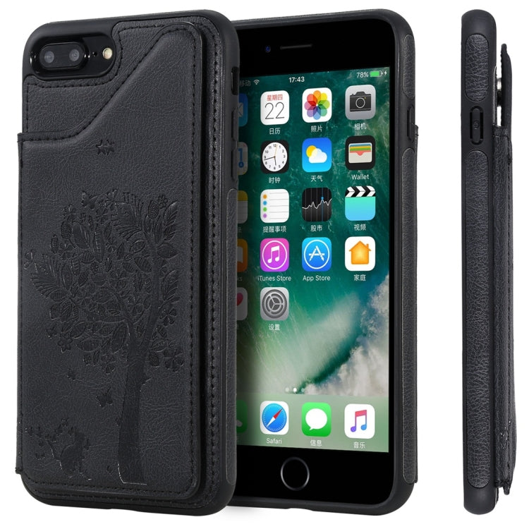 Cat Tree Embossing Pattern Shockproof Protective Case with Card Slots & Photo Frame, For iPhone 6 Plus, For iPhone 6, For iPhone 7 / 8, For iPhone 7 Plus / 8 Plus