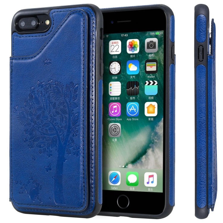 Cat Tree Embossing Pattern Shockproof Protective Case with Card Slots & Photo Frame, For iPhone 6 Plus, For iPhone 6, For iPhone 7 / 8, For iPhone 7 Plus / 8 Plus
