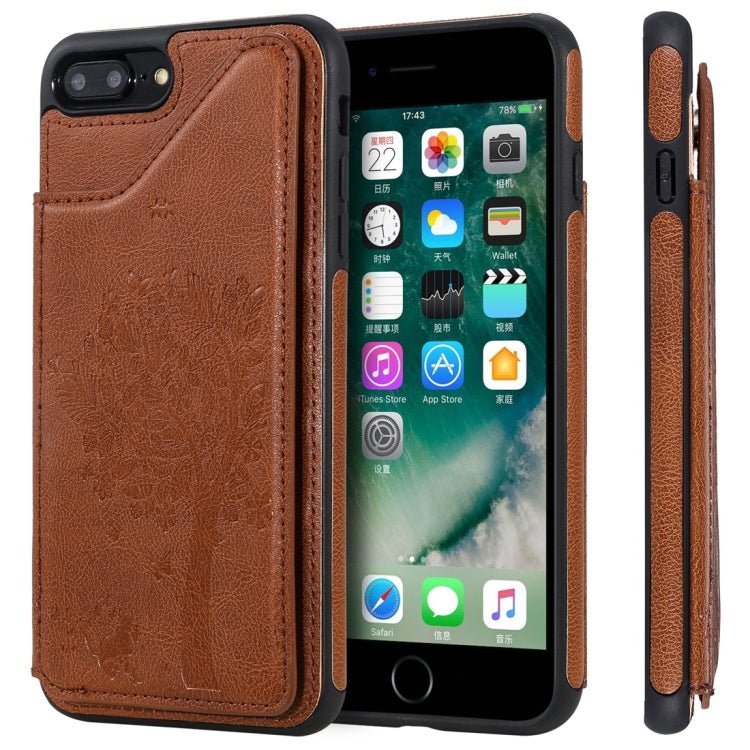 Cat Tree Embossing Pattern Shockproof Protective Case with Card Slots & Photo Frame, For iPhone 6 Plus, For iPhone 6, For iPhone 7 / 8, For iPhone 7 Plus / 8 Plus