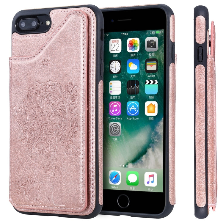 Cat Tree Embossing Pattern Shockproof Protective Case with Card Slots & Photo Frame, For iPhone 6 Plus, For iPhone 6, For iPhone 7 / 8, For iPhone 7 Plus / 8 Plus