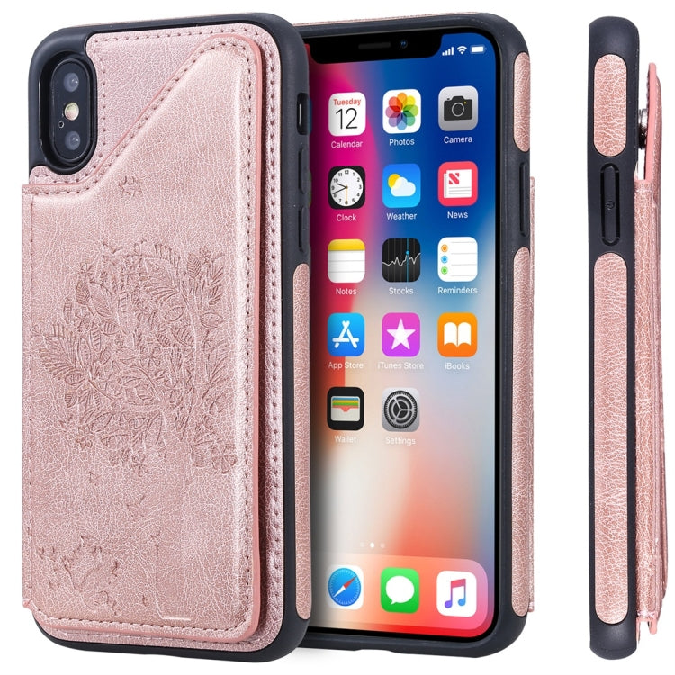 Cat Tree Embossing Pattern Shockproof Protective Case with Card Slots & Photo Frame, For iPhone X, For iPhone XR, For iPhone XS Max, For iPhone XS