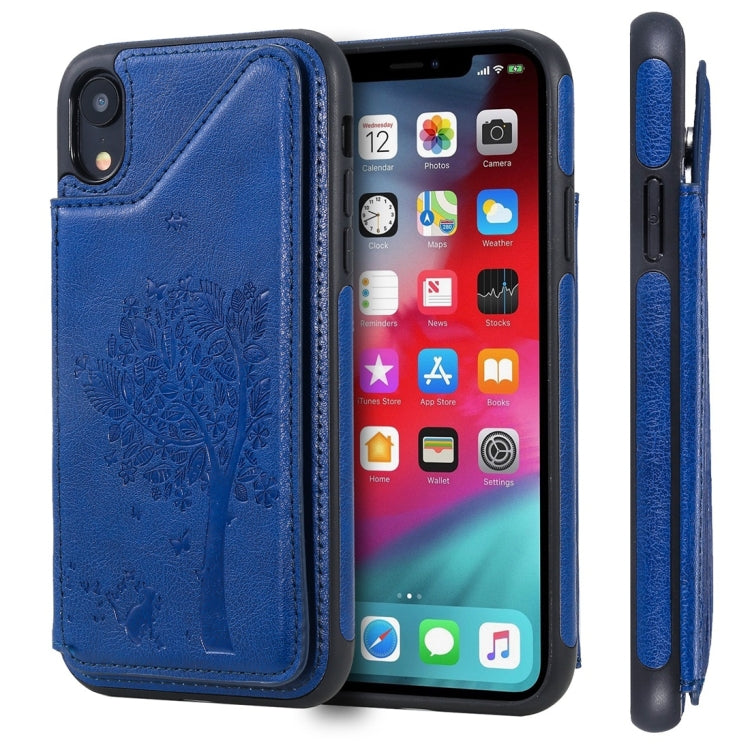 Cat Tree Embossing Pattern Shockproof Protective Case with Card Slots & Photo Frame, For iPhone X, For iPhone XR, For iPhone XS Max, For iPhone XS