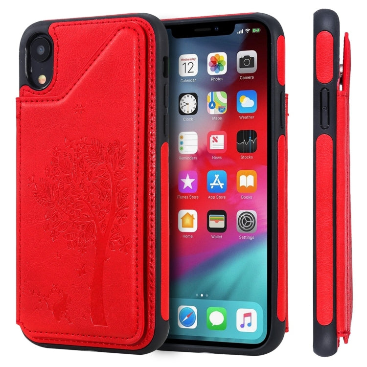 Cat Tree Embossing Pattern Shockproof Protective Case with Card Slots & Photo Frame, For iPhone X, For iPhone XR, For iPhone XS Max, For iPhone XS