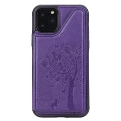 Cat Tree Embossing Pattern Shockproof Protective Case with Card Slots & Photo Frame, For iPhone 11 Pro, For iPhone 11, For iPhone 11 Pro Max, For Galaxy A50