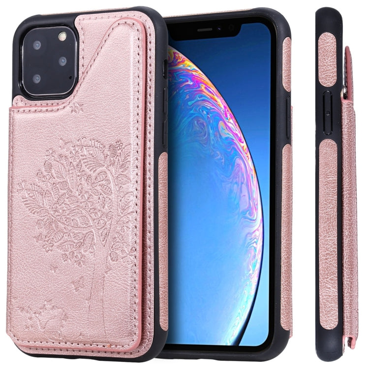 Cat Tree Embossing Pattern Shockproof Protective Case with Card Slots & Photo Frame, For iPhone 11 Pro, For iPhone 11, For iPhone 11 Pro Max, For Galaxy A50