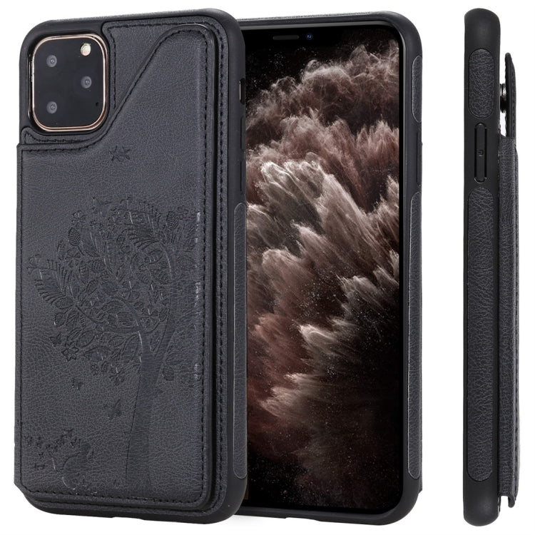 Cat Tree Embossing Pattern Shockproof Protective Case with Card Slots & Photo Frame, For iPhone 11 Pro, For iPhone 11, For iPhone 11 Pro Max, For Galaxy A50