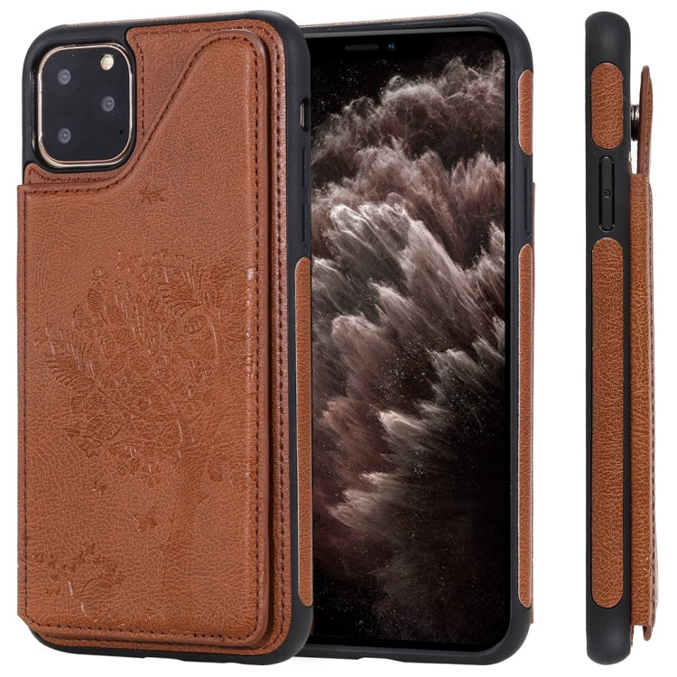Cat Tree Embossing Pattern Shockproof Protective Case with Card Slots & Photo Frame, For iPhone 11 Pro, For iPhone 11, For iPhone 11 Pro Max, For Galaxy A50