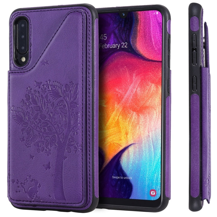 Cat Tree Embossing Pattern Shockproof Protective Case with Card Slots & Photo Frame, For iPhone 11 Pro, For iPhone 11, For iPhone 11 Pro Max, For Galaxy A50