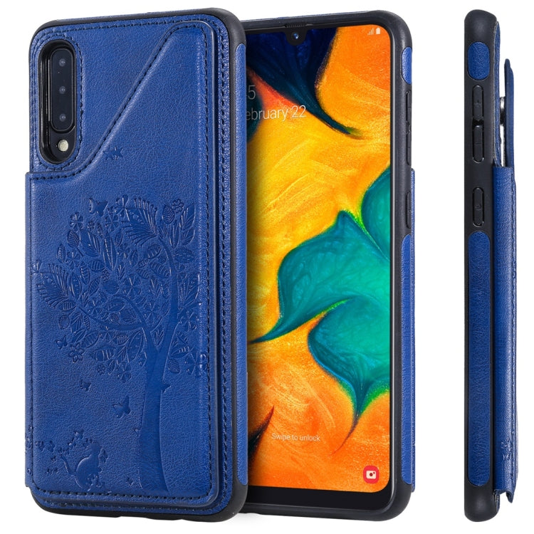 Cat Tree Embossing Pattern Shockproof Protective Case with Card Slots & Photo Frame, For iPhone 11 Pro, For iPhone 11, For iPhone 11 Pro Max, For Galaxy A50