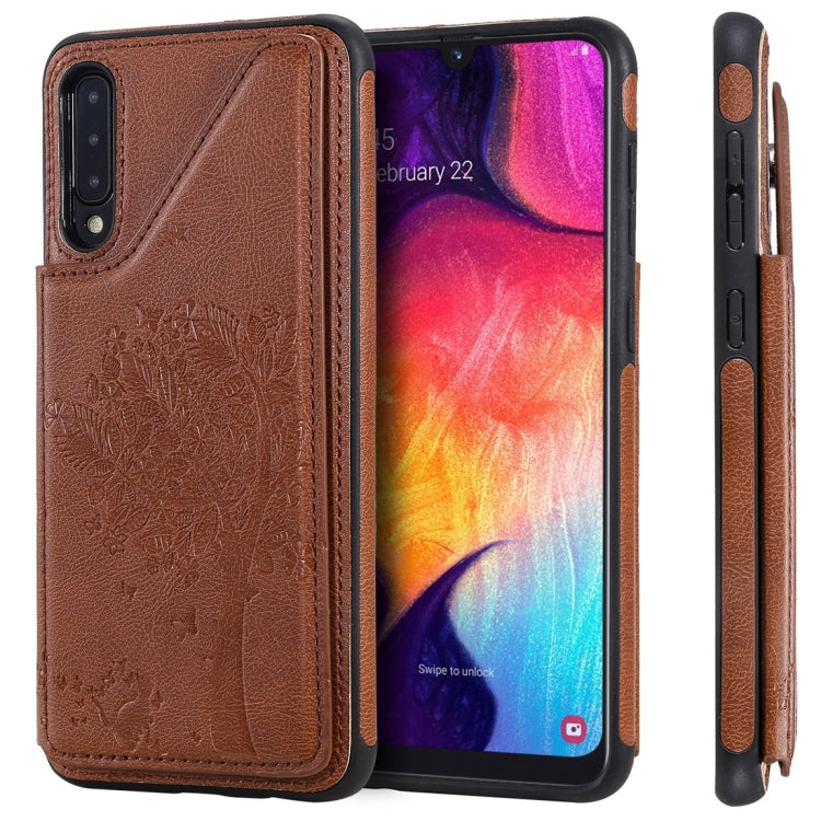 Cat Tree Embossing Pattern Shockproof Protective Case with Card Slots & Photo Frame, For iPhone 11 Pro, For iPhone 11, For iPhone 11 Pro Max, For Galaxy A50