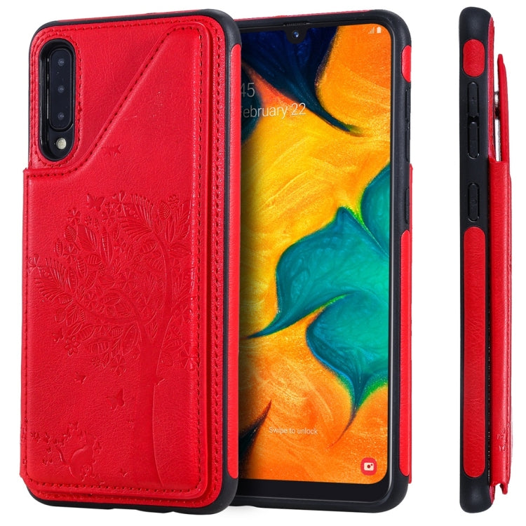 Cat Tree Embossing Pattern Shockproof Protective Case with Card Slots & Photo Frame, For iPhone 11 Pro, For iPhone 11, For iPhone 11 Pro Max, For Galaxy A50