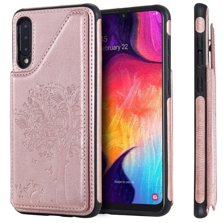 Cat Tree Embossing Pattern Shockproof Protective Case with Card Slots & Photo Frame, For iPhone 11 Pro, For iPhone 11, For iPhone 11 Pro Max, For Galaxy A50